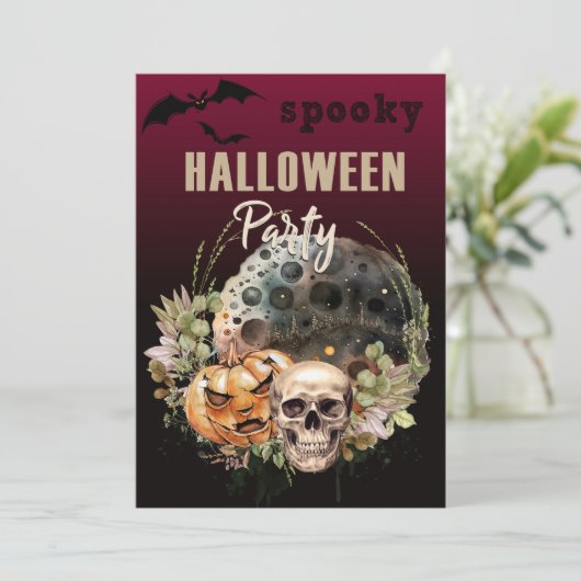 神秘的な衣装パーティーハロウィーン招待状 招待状 (スタンド正面)