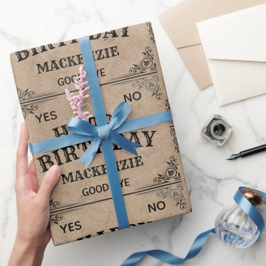 神秘的な話しスピリットボード名前をカスタムする ラッピングペーパー (ギフト)