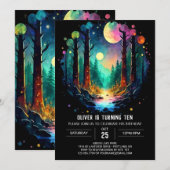 神秘的な誕生日がフォレストアドベンチャーを待っている 招待状 (正面/裏面)