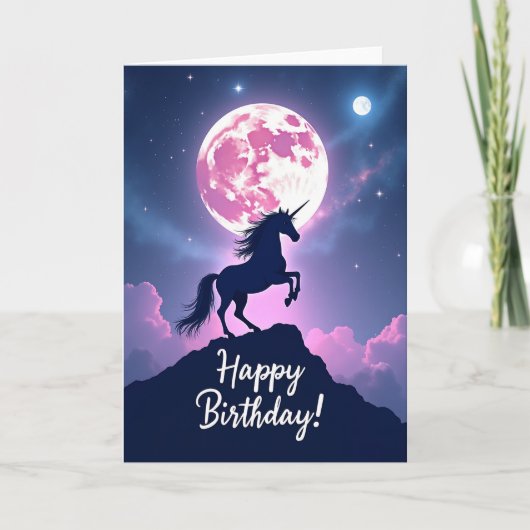 神秘的な誕生日の月のカード カード (正面)