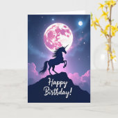 神秘的な誕生日の月のカード カード (黄色い花)