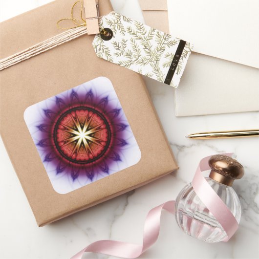 神秘的な象徴的フラクタルパターン スクエアシール (ギフト)