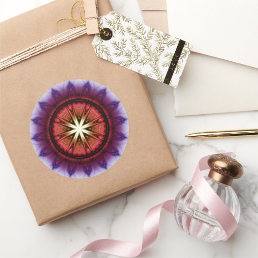 神秘的な象徴的フラクタルパターン ラウンドシール (ギフト)