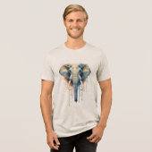 神秘的な象 トライブレンドTシャツ (正面全面)