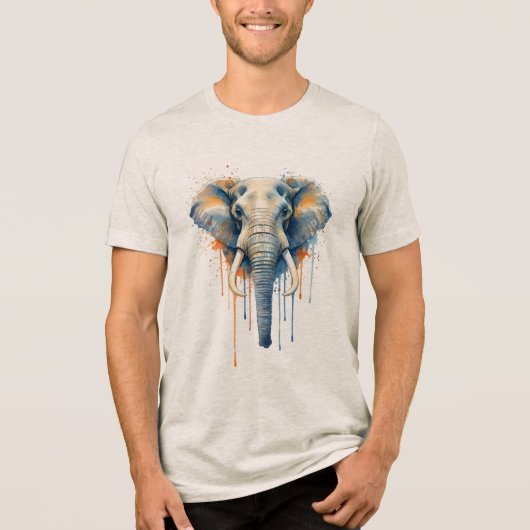 神秘的な象 トライブレンドTシャツ (正面)