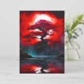 神秘的な赤い木と満月 案内状 (スタンド正面)