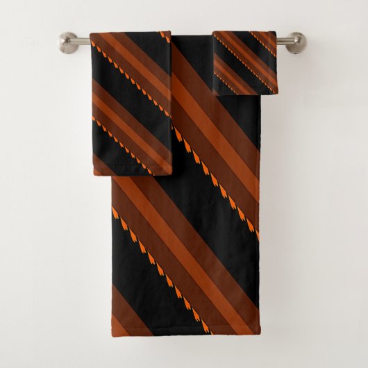 神秘的な赤の対角線ストライプ バスタオルセット (インサイチュ)