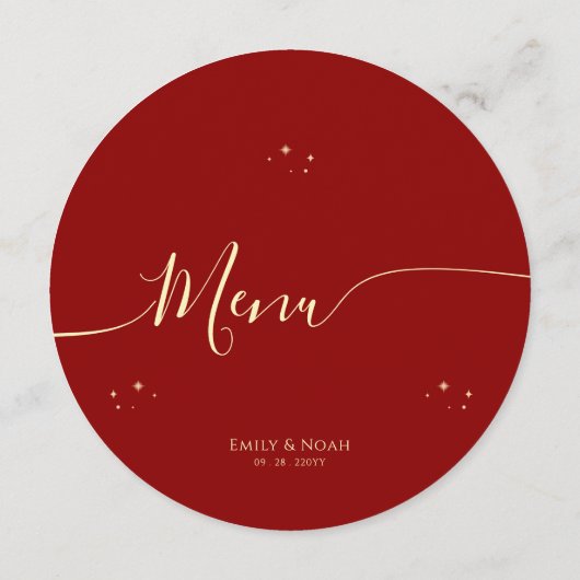 神秘的な赤金ゴールドサンムーンスターズ宇宙結婚ズ メニュー (裏面)