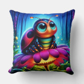 神秘的な輝きを放つ、かわいい大きな目のラディバグ クッション (正面)