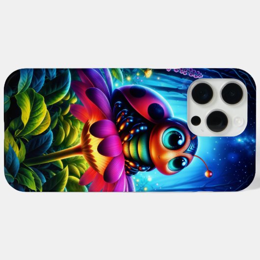 神秘的な輝きを放つ、かわいい大きな目のラディバグ Case-Mate iPhoneケース (裏面 (横))