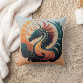 神秘的な輝き:日が差すことドラゴンエンブレム クッション (ブランケット)