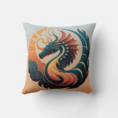 神秘的な輝き:日が差すことドラゴンエンブレム クッション (裏面)