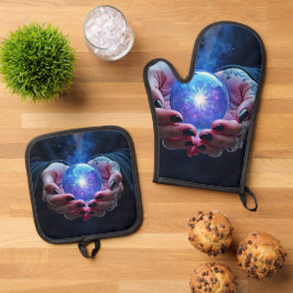 神秘的な運命のオーブ 鍋つかみ&鍋敷きセット