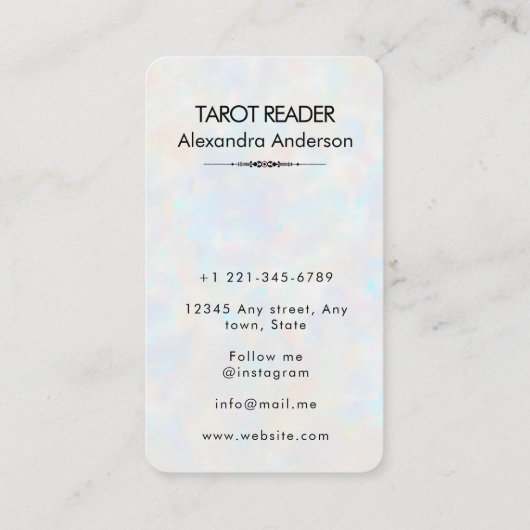 神秘的な邪悪な目の天のタロットホログラフィー 名刺 (裏面)