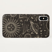 神秘的な金ゴールドとブラックサンアンドムーンデザイン Case-Mate iPhoneケース (裏面(横))