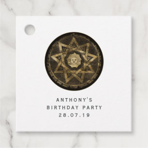 神秘的な金ゴールドと黒ゴシックファンタジー フェイバータグ