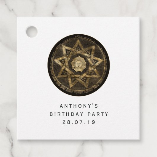 神秘的な金ゴールドと黒ゴシックファンタジー フェイバータグ (正面)