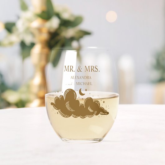 神秘的な金ゴールドス結婚テラス ステムなしワイングラス (インサイチュ (ウェディング))