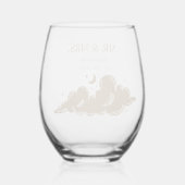 神秘的な金ゴールドス結婚テラス ステムなしワイングラス (裏面)