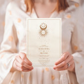 神秘的な金ゴールド天星結婚式招待状 招待状