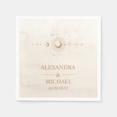 神秘的な金ゴールド天結婚星 スタンダードカクテルナプキン (正面)