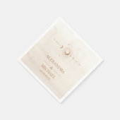 神秘的な金ゴールド天結婚星 スタンダードカクテルナプキン (角)