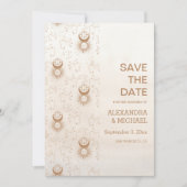 神秘的な金ゴールド天結婚星 セーブザデート (正面)