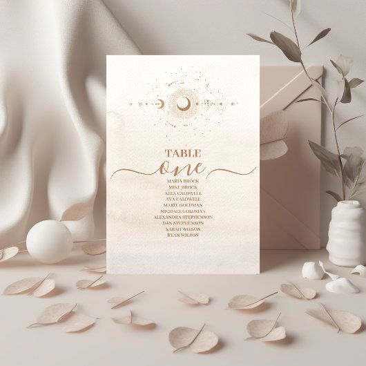 神秘的な金ゴールド天結婚星 テーブルナンバー