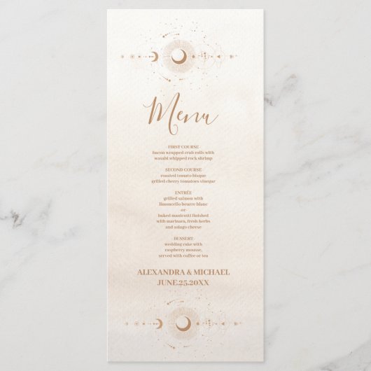 神秘的な金ゴールド天結婚星 メニュー (正面)