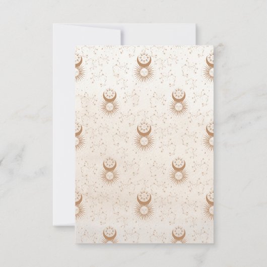 神秘的な金ゴールド天結婚星 出欠カード (裏面)