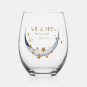 神秘的な金ゴールド天結婚月 ステムなしワイングラス (正面)