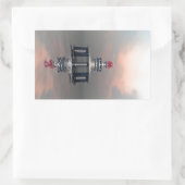 神秘的な金属構造 長方形シール (バッグ)