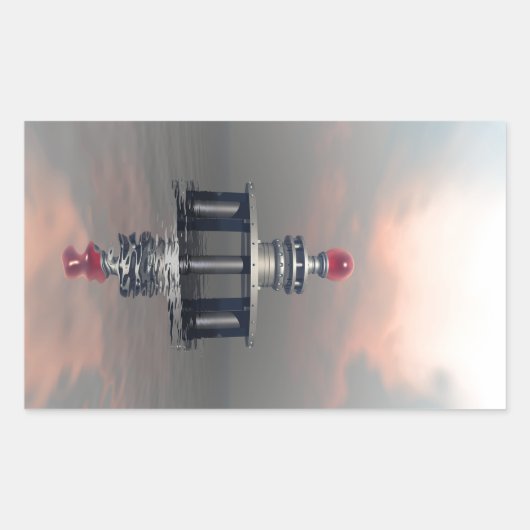 神秘的な金属構造 長方形シール (正面)