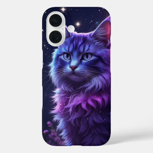 神秘的な銀河の猫のスマホケース - 紫色の宇宙アート Case-Mate iPhoneケース (裏面)