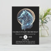 神秘的な銀河系ウルフ子供の誕生日招待状 招待状 (スタンド正面)