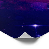 神秘的な銀河系ウルフ顔と満月 ポスター (角)