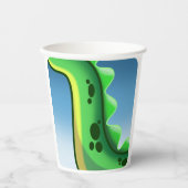 神秘的な長い首の恐竜 紙コップ (正面)