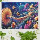 神秘的な開花フォレストアンダースターズ キッチンタオル (折り畳み)