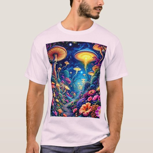 神秘的な開花フォレストアンダースターズ Tシャツ (正面)