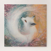 神秘的な開花春キツネ水彩 ジグソーパズル (横)