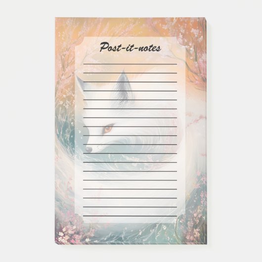 神秘的な開花春キツネ水彩 ポストイット (正面)