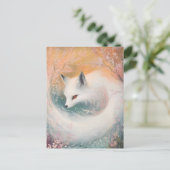 神秘的な開花春キツネ水彩 案内ポストカード (スタンド正面)