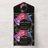 神秘的な闇とロマンチック結婚なデザイン オールインワン招待状 (内側)