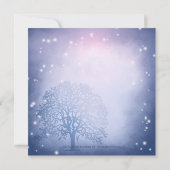 神秘的な雪の冬の結婚式後の招待状 招待状 (裏面)