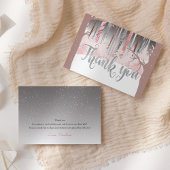 神秘的な雪の木の冬の木の消色された色 サンキューカード