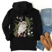 神秘的な雪フクロウフード付きスウェットシャツ パーカ