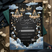 神秘的な雲の化膿性チャンデリア結婚ーの 出欠カード