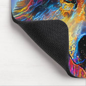 神秘的な霊狼 マウスパッド (コーナー)