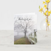 神秘的な霧の考える朝のカード カード (黄色い花)