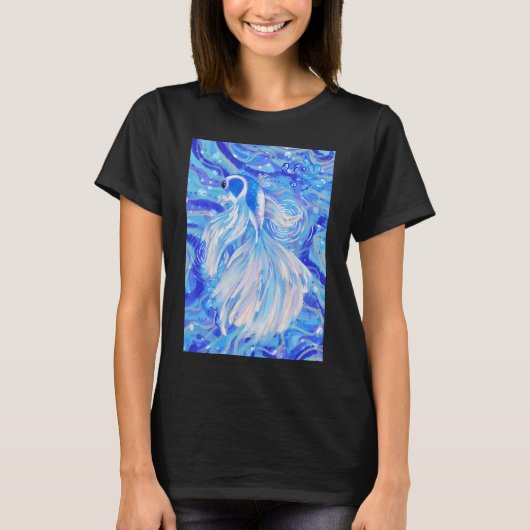 神秘的な青いベタ Tシャツ (正面)